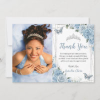 Quinceañera Baby Blue Floral Butterfly Photo 16th 