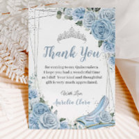 Quinceañera Baby Blue Floral Sweet 16 Cinderella