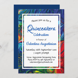 Quinceañera Birthday Retro Personalised Invitation