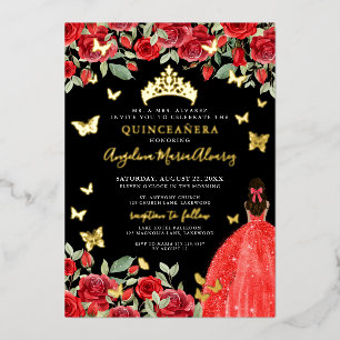 Quinceanera Black Red Gold