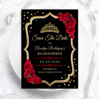 Quinceanera - Black Red Gold