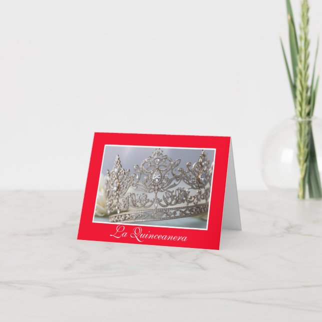 Quinceanera Blank Folded Card (Front)