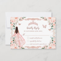 Quinceañera Blush Floral Vintage Rose Gold Dress