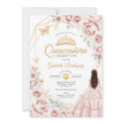 Quinceanera Blush Pink Gold Floral Dress
