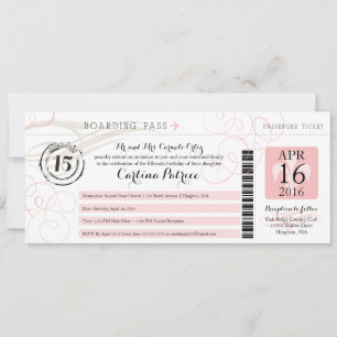 Quinceanera   Boarding Pass Invitation