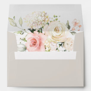 Quinceanera Botanical Pink Floral Invitation Envelope