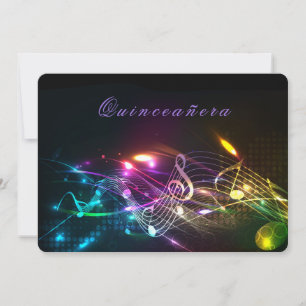 Quinceañera Bright Neon Lights  Invitation