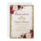 Quinceanera Burgundy Floral Gold Crown Invite B