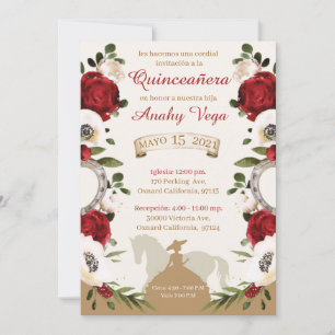 Quinceanera Burgundy Red Charra,Charro Western  Save The Date