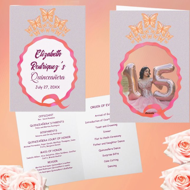 Quinceanera Butterflies Tiara Crown Squiggle Programme (Creator Uploaded)