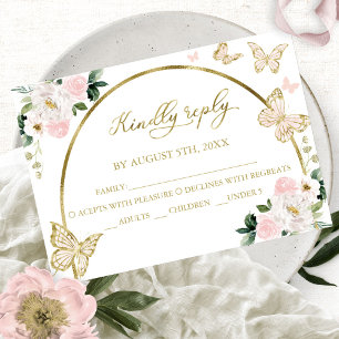 Quinceanera Butterfly Budget RSVP Card