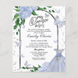 Quinceanera Butterflys Budget Invitation