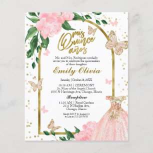 Quinceanera Butterflys Budget Invitation