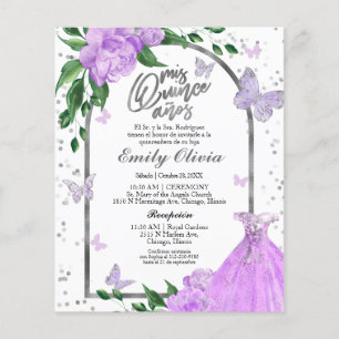 Quinceanera Butterflys Spanish Budget Invitation