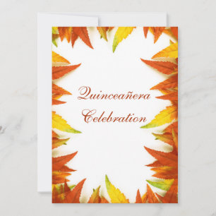 Quinceañera Celebration Autumn/Fall Leaves Invitation