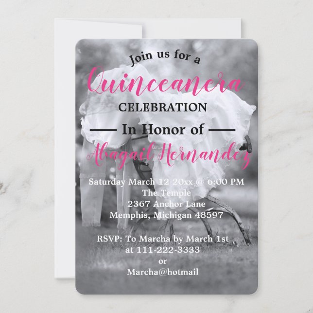 Quinceanera Celebration Holiday Card (Front)