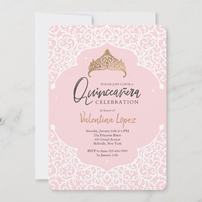 Quinceañera Celebration Invitation (Front)