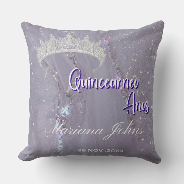 Quinceañera Celebration Throw Pillow (Front)