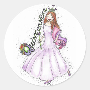 Quinceanera Classic Round Sticker