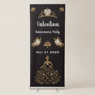 Quinceanera Crown Party Retractable Banner