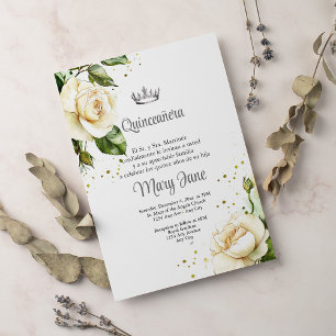 Quinceanera Crown Spanish Party Invitation