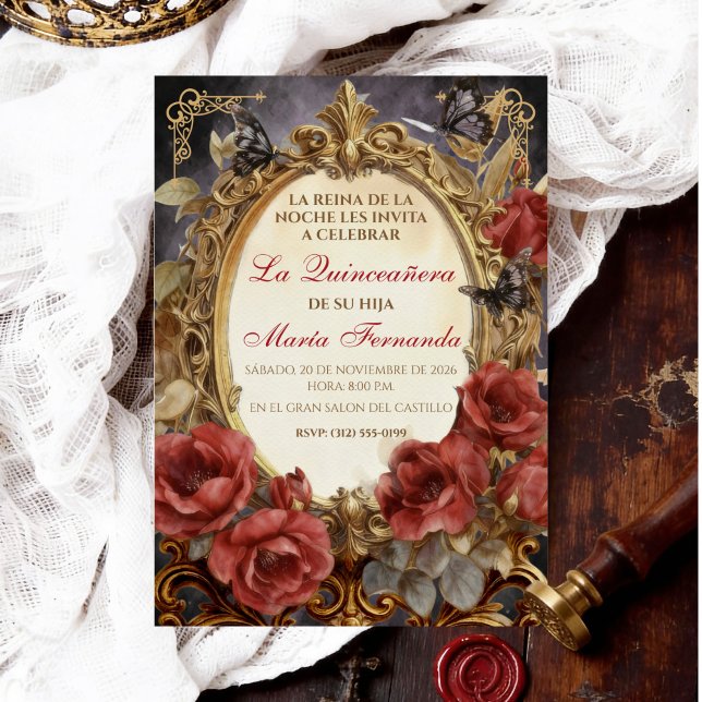 Quinceañera Dark Fantasy Gótica Romántica Invitation (Creator Uploaded)