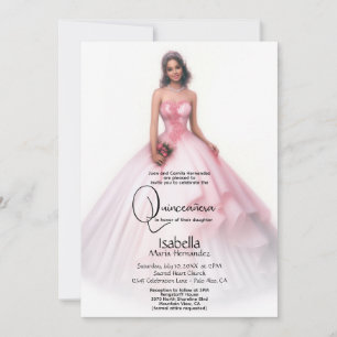 Quinceañera Delicate Pink Quince Años Invitation