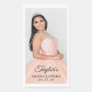 Quinceanera Dress Photo Napkin