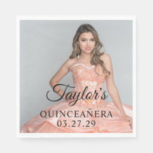 Quinceanera Dress Photo Napkin