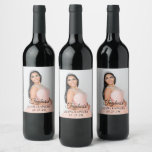 Quinceanera Dress Photo Wine Label<br><div class="desc">Create your own 15th birthday party - fiesta de quince años - sparkling cider labels with your daughter's dress photo. 
Customise the font colour,  size and styles to create your own design for her special celebration. 
Showcase her lovely evening wear on her special evening.</div>