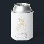Quinceanera Elegant Gold Dress Script Birthday Can Cooler<br><div class="desc">Quinceanera Elegant Gold Dress Script Birthday Can Cooler. Featuring a faux gold dress outline design, script and modern typography. For further customisation, please click the "Customise Further" link and use our design tool to modify this template. TIP: Check out the other birthday items in this collection below. We've grouped items...</div>