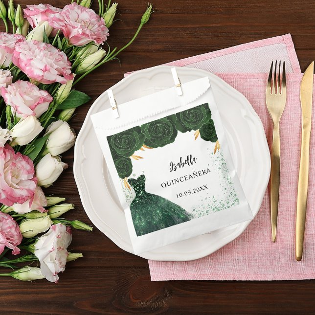 Quinceanera emerald green dress favour bags (Creator Uploaded)