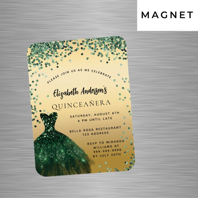 Quinceanera emerald green dress luxury party magnet (Creator Uploaded)