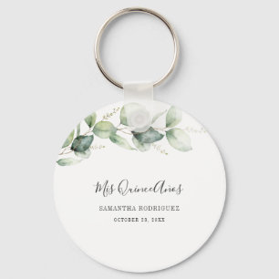 Quinceanera Eucalyptus 15th Birthday Keepsake Key Ring