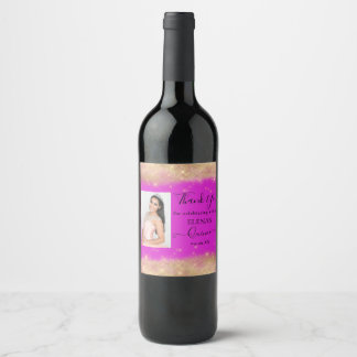 Quinceañera Event Wine Favour Label Personalised