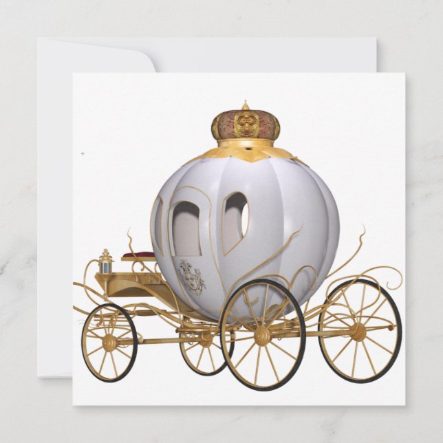 Quinceanera Fairy Tale Princess gold and white Invitation (Back)