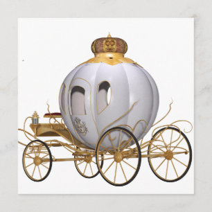 Quinceanera Fairy Tale Princess gold and white Invitation