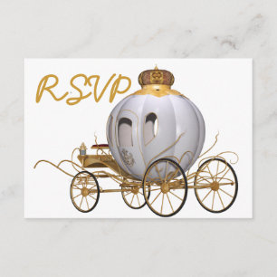 Quinceanera Fairy Tale Princess gold and white Invitation