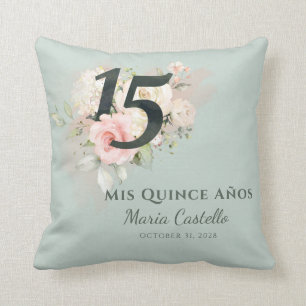 Quinceanera Floral 15th Birthday Mis Quince Anos Cushion