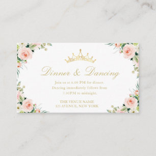 Quinceanera floral Dinner & Dancing card