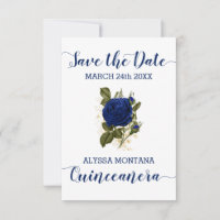 Quinceanera Floral Royal Blue Rose