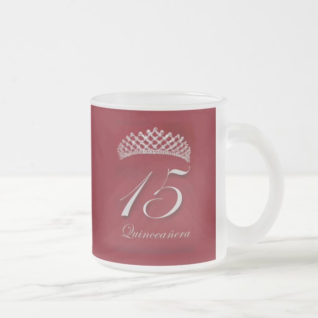 Quinceañera for the 15th birthday frosted glass coffee mug (Right)