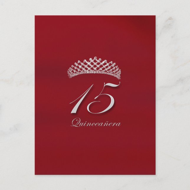 Quinceañera for the 15th birthday postcard (Front)