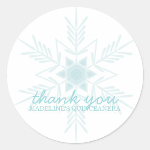 QUINCEAÑERA frozen WINTER WONDERLAND favour Classic Round Sticker