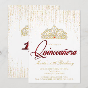 Quinceanera, Glam Glitter Invitations