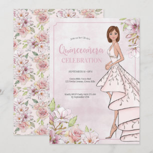 Quinceañera Glamour Girl Birthday Invitation
