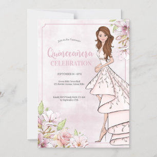 Quinceañera Glamour Girl Magnetic Invitation