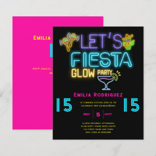 QUINCEAÑERA Glow Party Invitación Fiesta de Neón