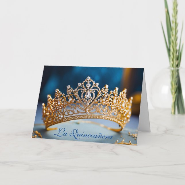 Quinceanera Gold Crown Card (Front)