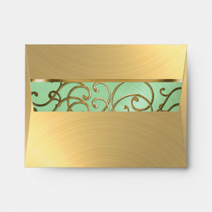 Quinceañera Gold Filigree Swirls Envelopes